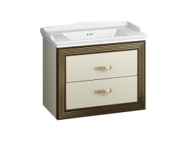 Тумба Карат 80 (бежевый глянцевый с золотой патиной) Opadiris