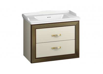 Тумба Карат 80 (бежевый глянцевый с золотой патиной) Opadiris