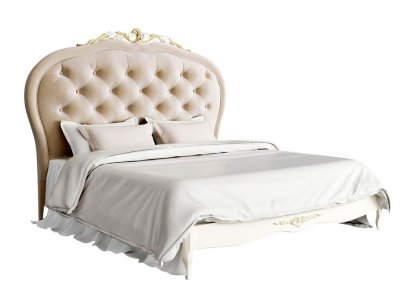 Кровать с мягким изголовьем 180×200 Romantic Gold R518D-K02-G-B01
