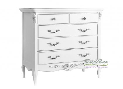 Комод бельевой 5 ящиков Silvery Rome S109-K00-S