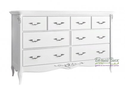 Комод широкий 8 ящиков Silvery Rome S134-42-K00-S
