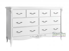 Комод широкий 8 ящиков Silvery Rome S134-K00-S