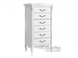 Комод высокий 6 ящиков Silvery Rome S108-K00-S