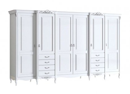 Шкаф 6 дверей Silvery Rome S626E-K00-S