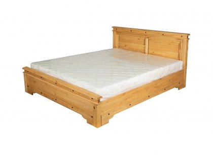 Кровать Викинг 01 (140) с низкой спинкой с настилом (мёд)