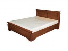 Кровать Викинг 01 (160) с низкой спинкой с настилом (орех)