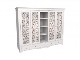 Шкаф 5-дверный со стеклянными дверями и полками БЕЙЛИ