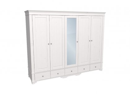 Шкаф 5-дверный с 1 зеркалом БЕЙЛИ