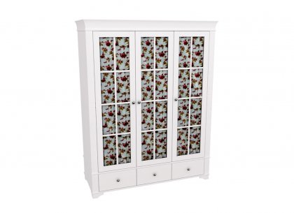 Шкаф 3-х дверный со стеклянными дверями БЕЙЛИ