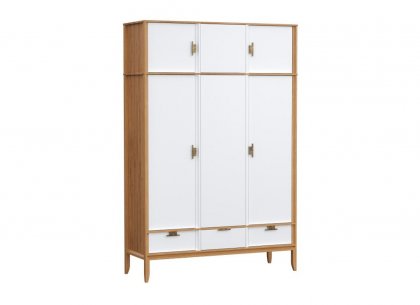 Антресоль к 3-х дверному шкафу Бридж (браун / белый лак) 92603