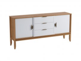 Комод Бридж 2 двери 3 ящика (тумба 23) (браун / белый лак) 92023