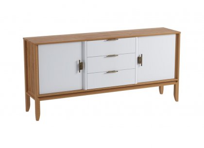 Комод Бридж 2 двери 3 ящика (тумба 23) (браун / белый лак) 92023