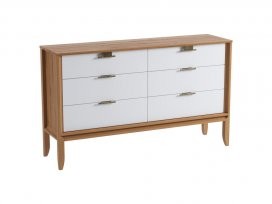 Комод Бридж 6 ящиков (комод 06) (браун / белый лак) 92006