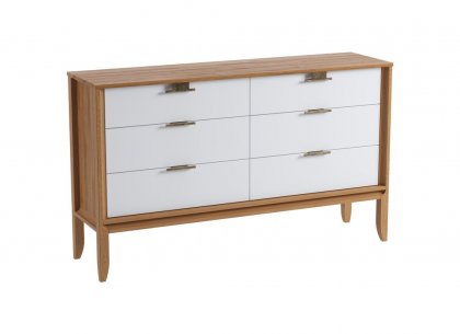 Комод Бридж 6 ящиков (комод 06) (браун / белый лак) 92006