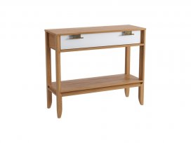 Консоль Бридж 1 ящик и полка (браун / белый лак) 92901