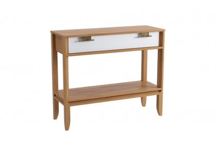 Консоль Бридж 1 ящик и полка (браун / белый лак) 92901