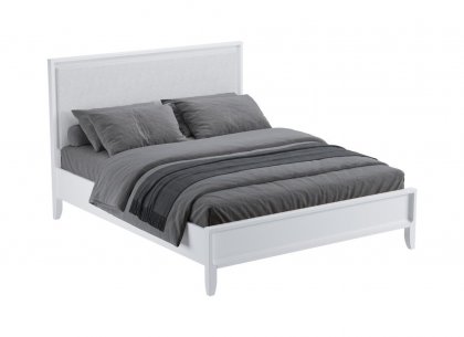 Кровать Бридж 160х200 с мягким изголовьем (белый лак) 91160М