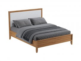 Кровать Бридж 160х200 с мягким изголовьем (браун / белый лак) 92160М