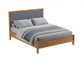 Кровать Бридж 160х200 с мягким изголовьем (браун / серый 7012) 96160М