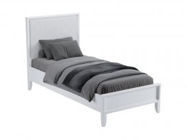 Кровать Бридж 90х200 с мягким изголовьем (белый лак) 91090М