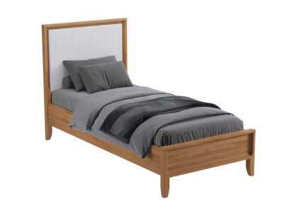 Кровать Бридж 90х200 с мягким изголовьем (браун / белый лак) 92090М