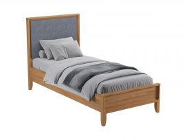 Кровать Бридж 90х200 с мягким изголовьем (браун / серый 7012) 96090М