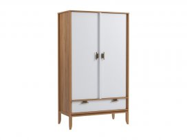 Шкаф 2х дверный Бридж (браун / белый лак) 92021