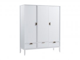 Шкаф 3х дверный Бридж с глухими дверями (белый лак) 91033