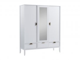 Шкаф 3х дверный Бридж с зеркалом (белый лак) 91033SP