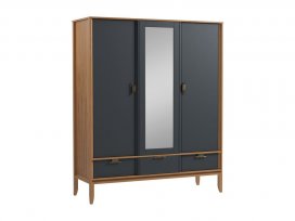 Шкаф 3х дверный Бридж с зеркалом (браун / серый 7012) 96033SP