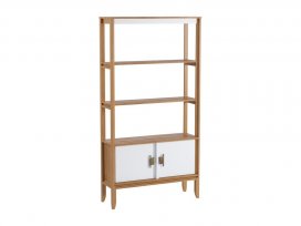 Стеллаж Бридж сквозной широкий с 2 дверями (стеллаж 020) (браун / белый лак) 92020