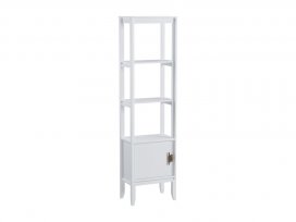 Стеллаж Бридж сквозной узкий с 1 дверью (стеллаж 10) (белый лак) 91010
