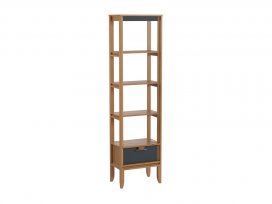 Стеллаж Бридж сквозной узкий с 1 ящиком (стеллаж 01) (браун / серый 7012) 96101