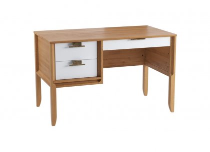 Стол письменный Бридж однотумбовый (браун / белый лак) 92300