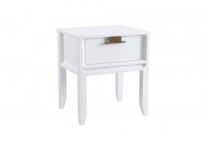 Тумба прикроватная Бридж с 1 ящиком на ножках (белый лак) 91001