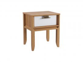 Тумба прикроватная Бридж с 1 ящиком на ножках (браун / белый лак) 92001