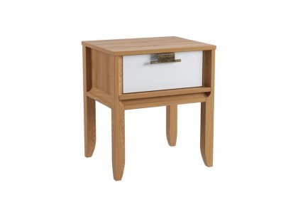 Тумба прикроватная Бридж с 1 ящиком на ножках (браун / белый лак) 92001
