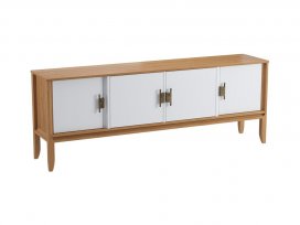 Тумба ТВ Бридж 4 двери (тумба ТВ 40) (браун / белый лак) 92040