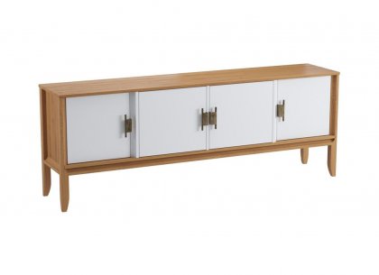 Тумба ТВ Бридж 4 двери (тумба ТВ 40) (браун / белый лак) 92040