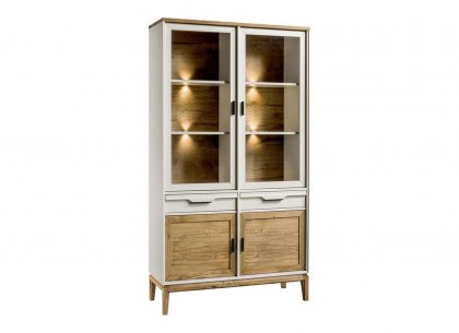 Шкаф для посуды 222 Гранада (белый воск/антик 24)