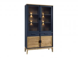 Шкаф для посуды 222 Гранада (серый 7016/антик 24)