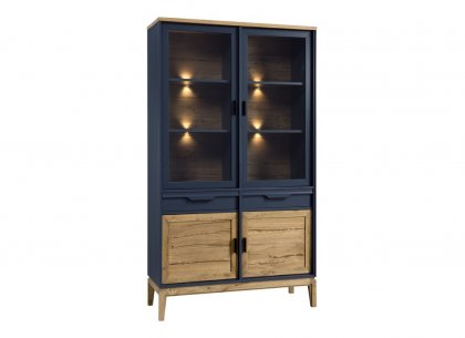 Шкаф для посуды 222 Гранада (серый 7016/антик 24)