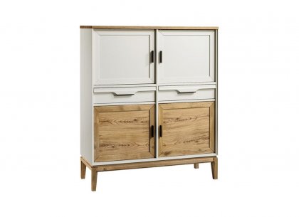 Шкаф для посуды 42 Гранада (белый воск/антик 24)