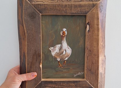 Картина Гусь амбарная доска