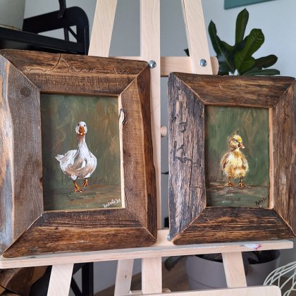 Картина Утенок амбарная доска