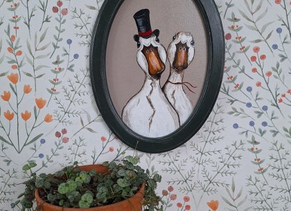 Картина Семья Гусей