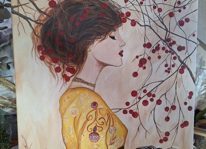 Картина Девушка с птицей