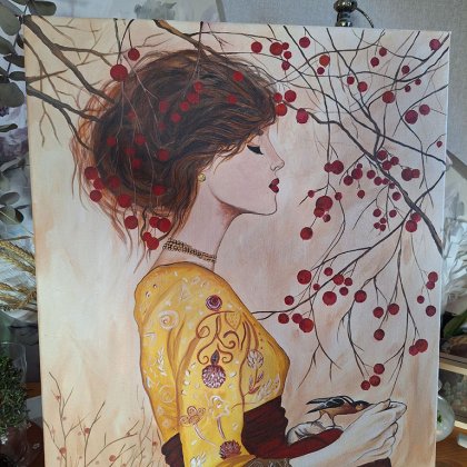 Картина Девушка с птицей