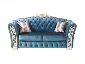 Диван двойной Турин (ткань голубая)