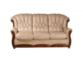 Диван тройной Венеция (кожа бежевая)